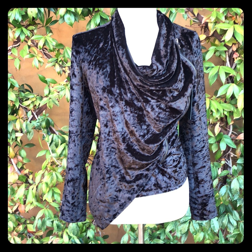 NWT Blank NYC Black Crushed Velvet Jacket